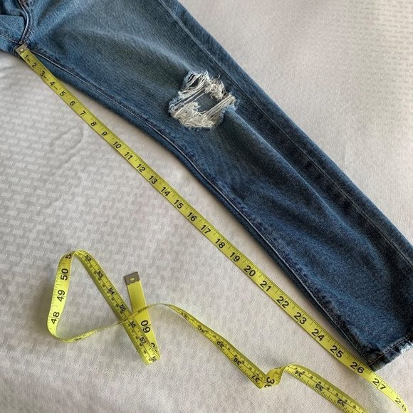 American Eagle Mom Jeans‎ Womens 00 Blue Distressed Knees hem pockets casual - Picture 12 of 13
